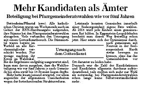 Pfarrgemeinderatswahl